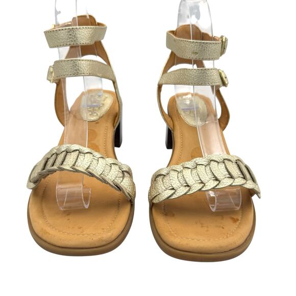 Sperry Top Sider Gold Cup Vivian Mora Platinum Gold Leather Heeled Sandals - Picture 6 of 10